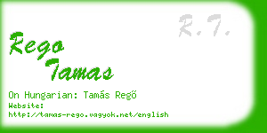 rego tamas business card